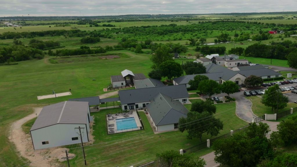 Aerial view of rural campus